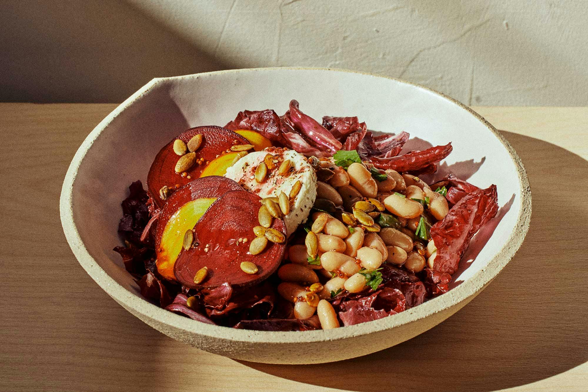 white bean and green salad