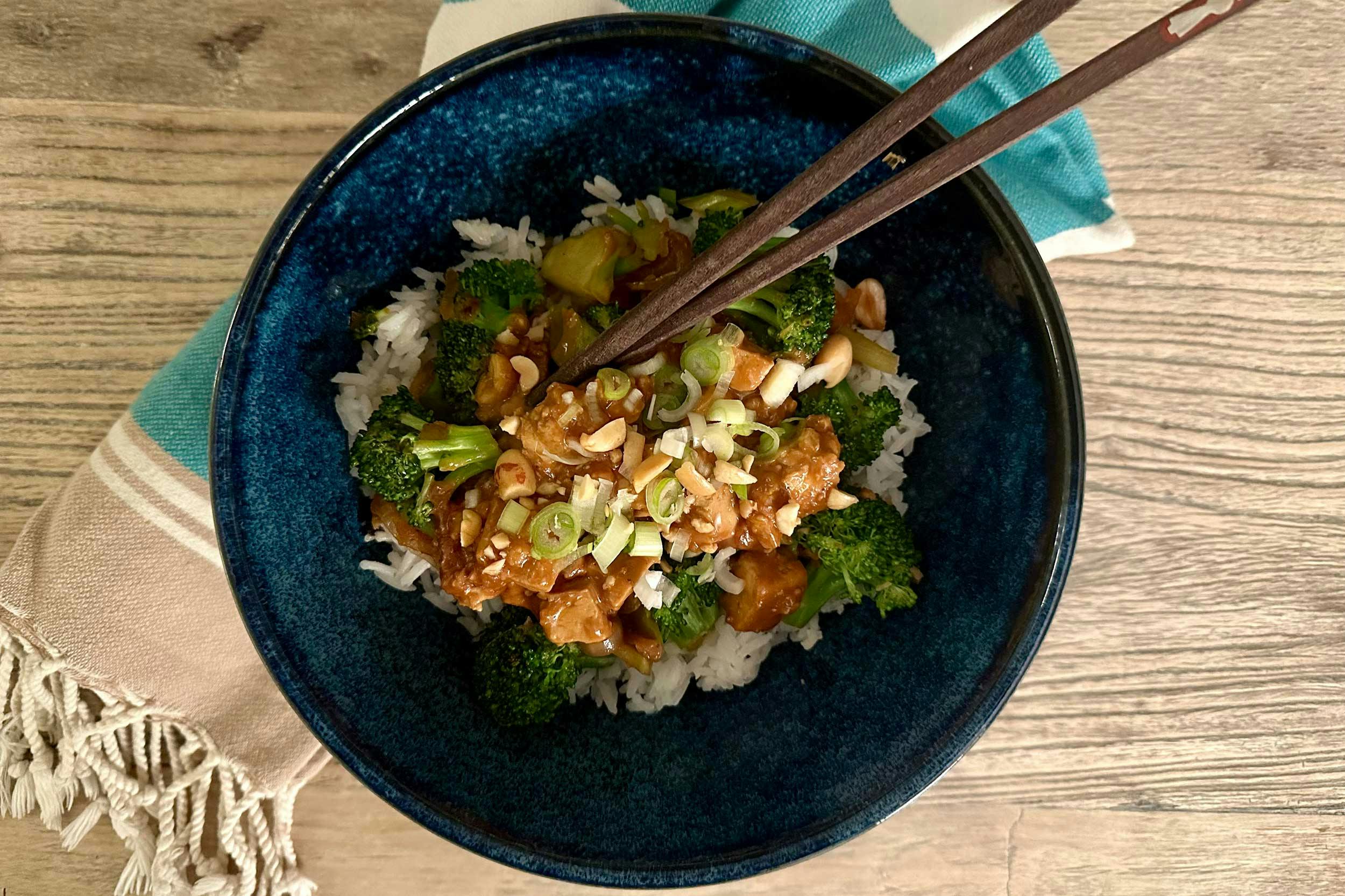 broccoli peanut tofu