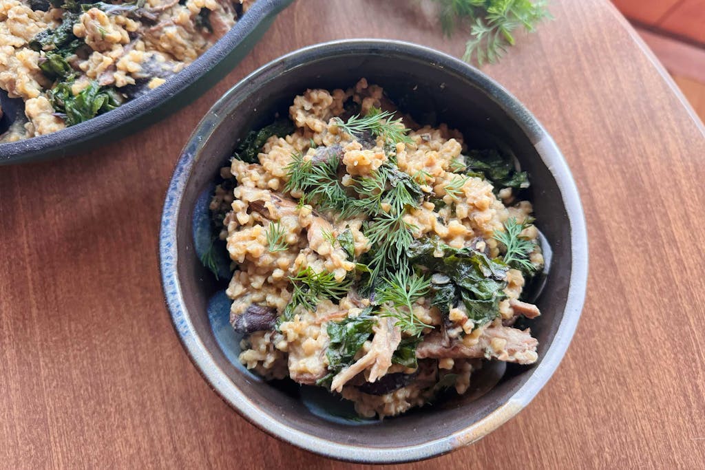 Wild mushroom and buckwheat risotto