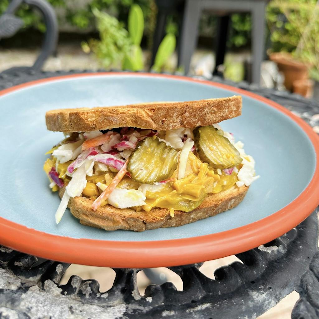 Maple mustard BBQ jackfruit sandwiches