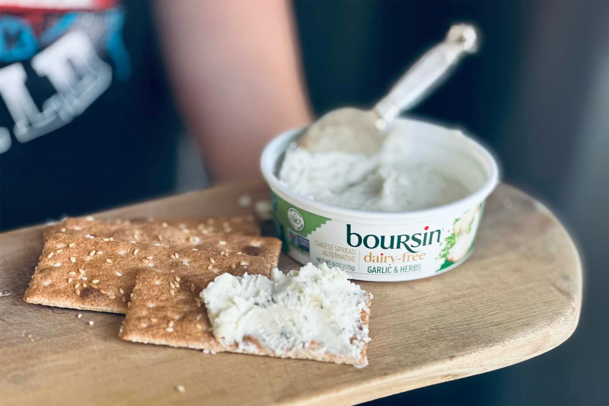 dairy-free boursin on crackers