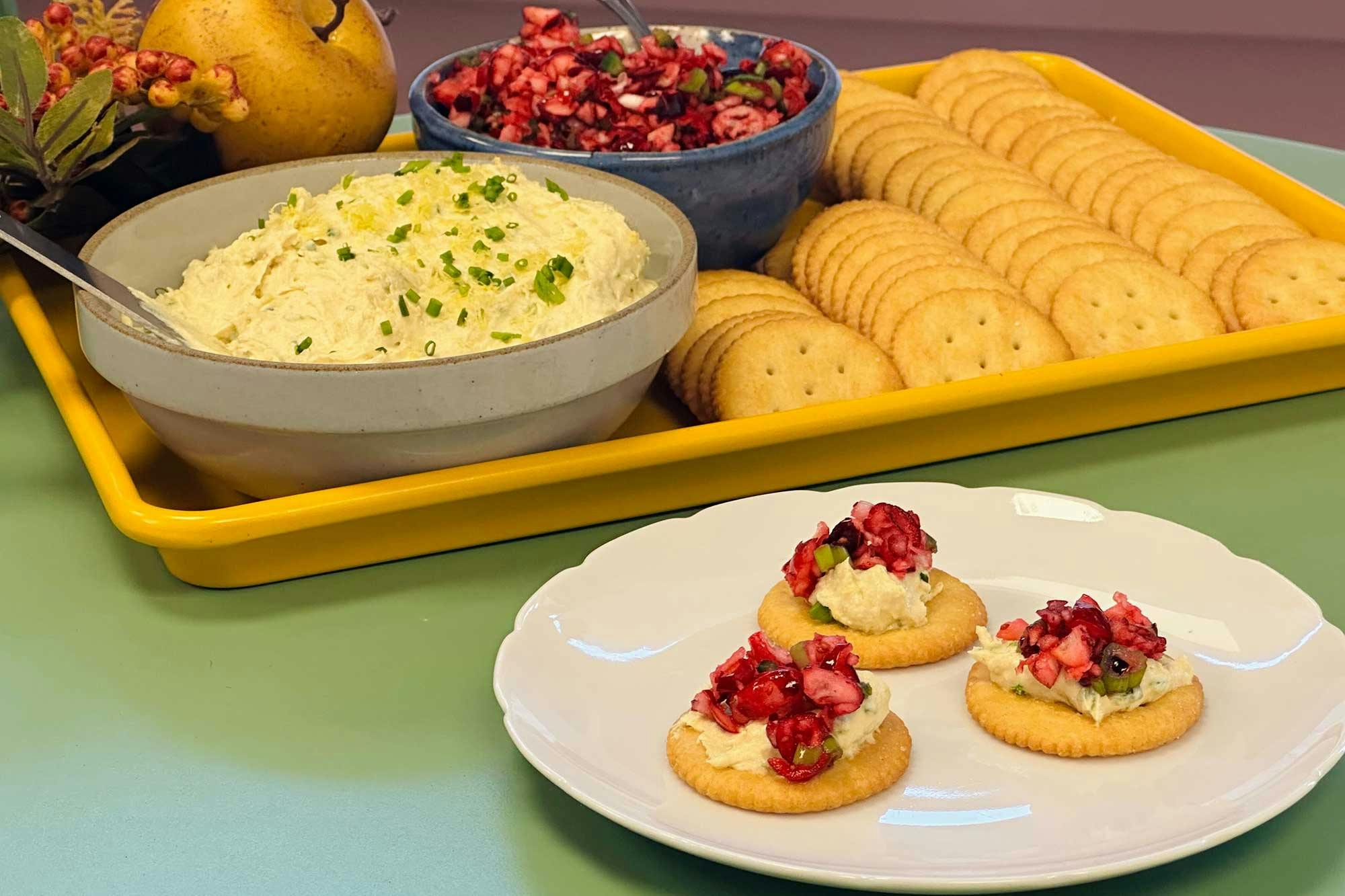 vegan cream cheese and cranberry relish