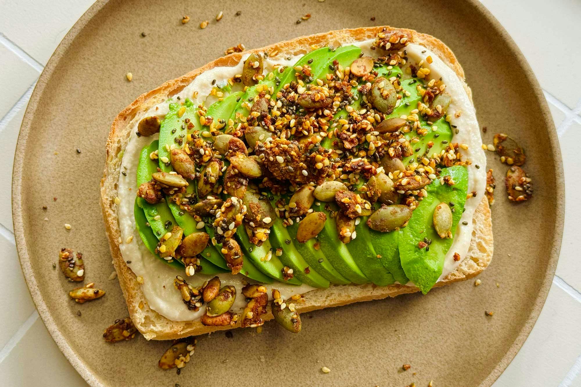 protein seed mix on toast