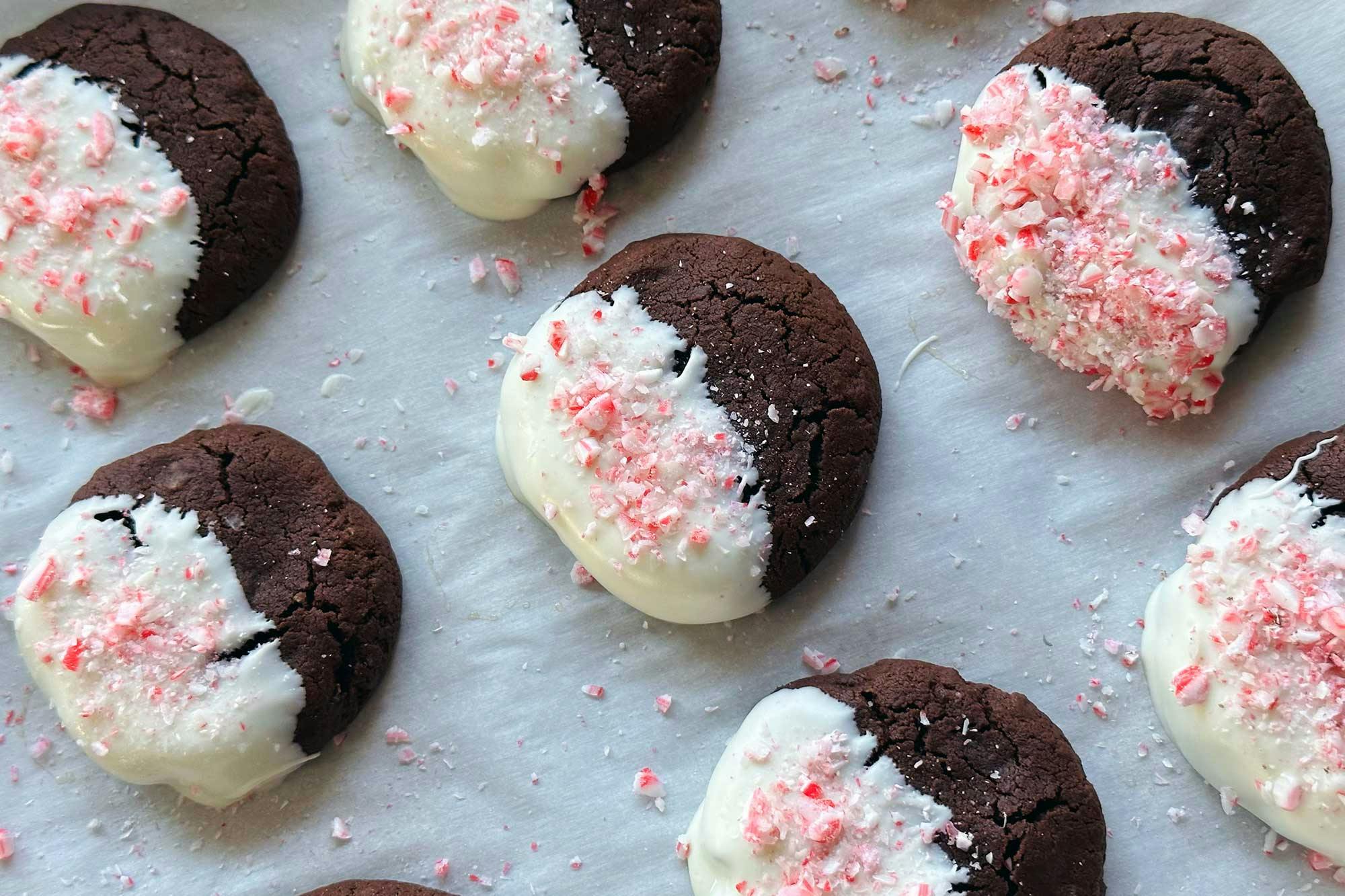 peppermint bark brownie cookies