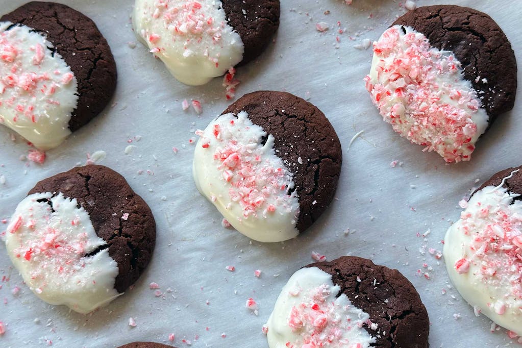 Peppermint bark brownie cookies