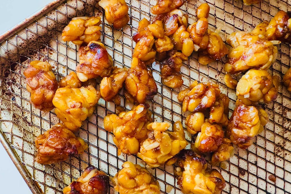 Air fryer honey-garlic tempeh