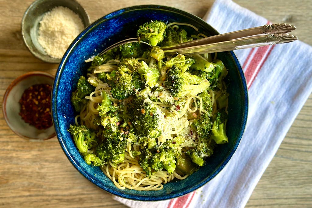 A weeknight pasta brimming with greens