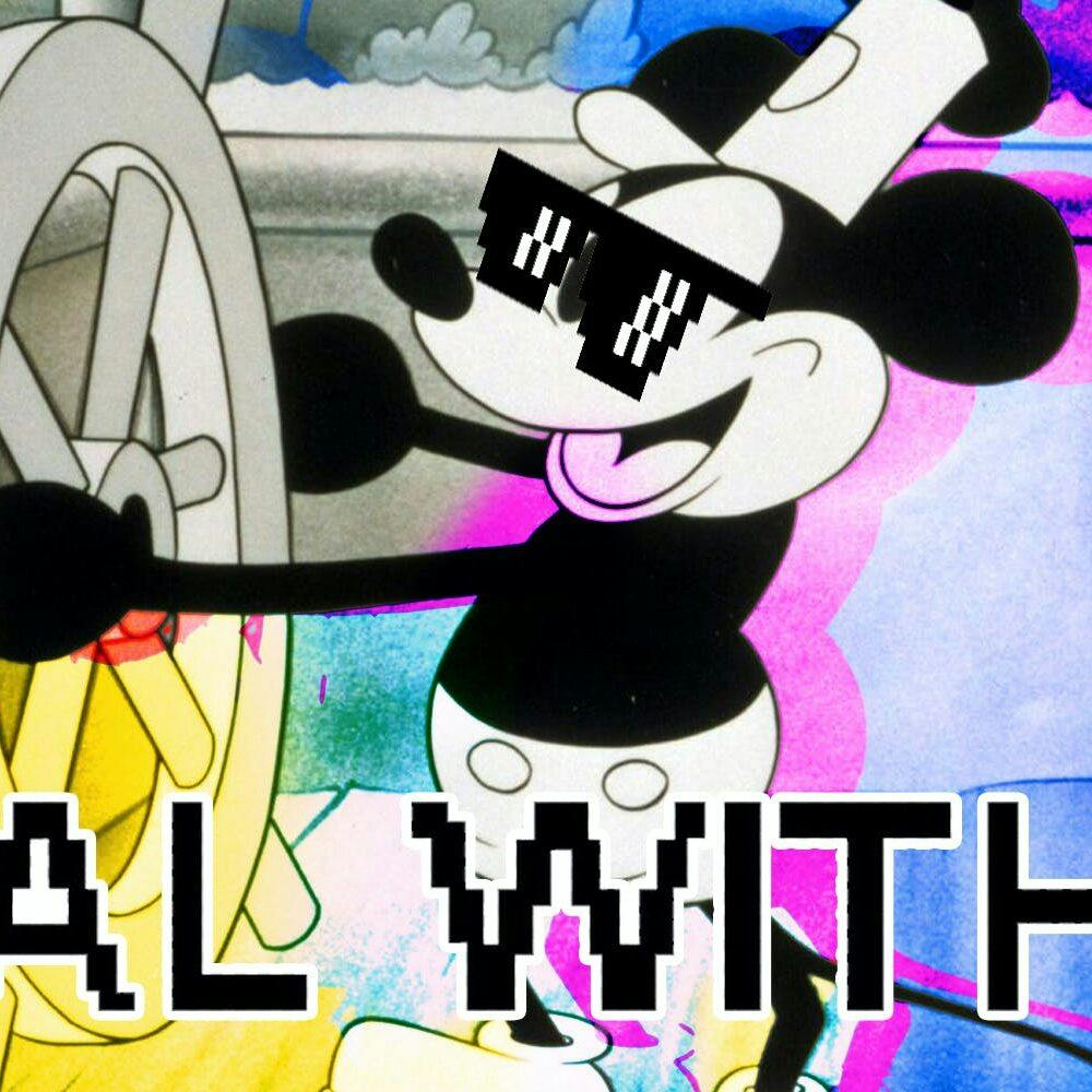 Steamboat Willie Mickey Mouse Deal with It Meme