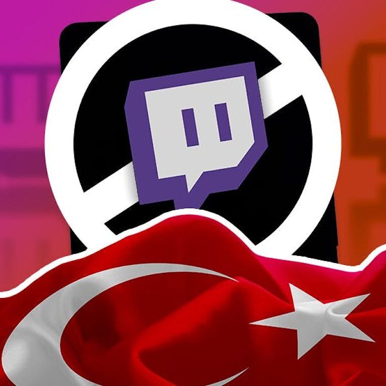 a twitch logo with a ban symbol over it and a turkey flag
