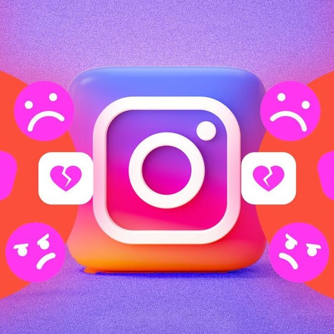 Instagram logos and dislike buttons