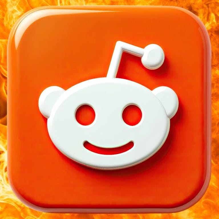 reddit snark - Reddit logo over fire