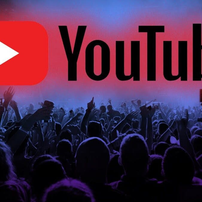 Youtube logo over crowd