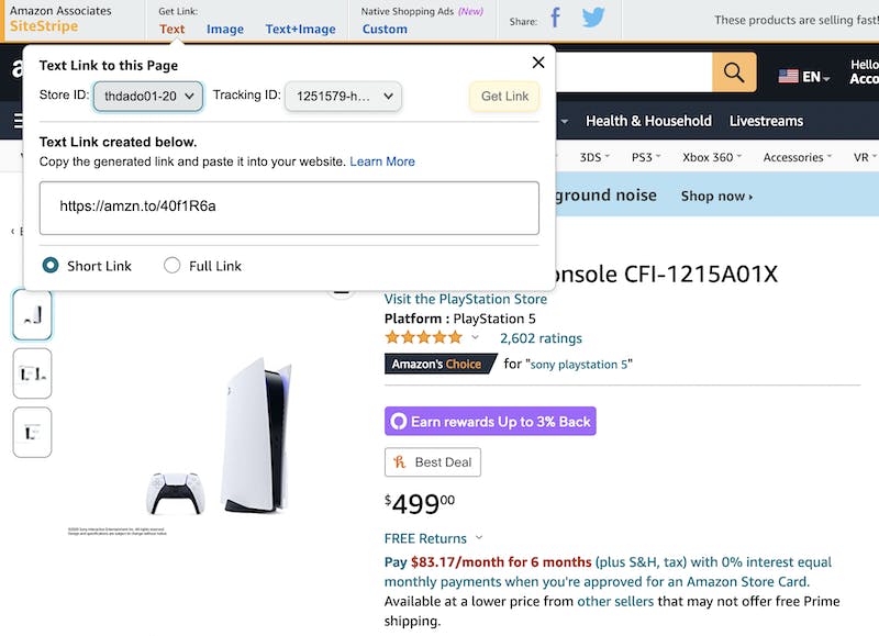A Step By Step Guide to Becoming an Amazon Influencer - amazon sale interface