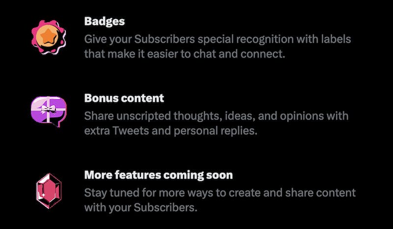 twitter subscription - benefits for subscribers