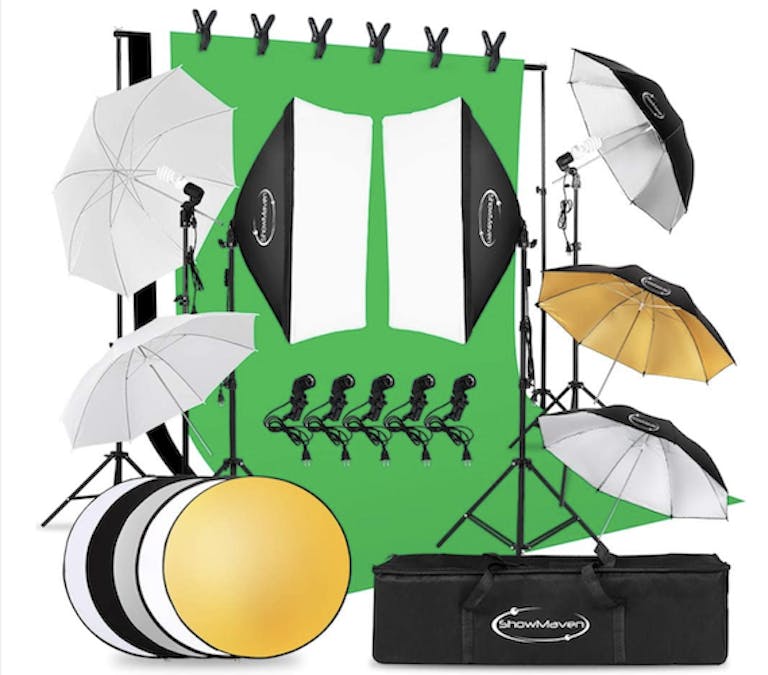 green screen backgrounds - showmaven lighting kit