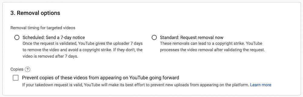 DMCA process - youtube video removal process