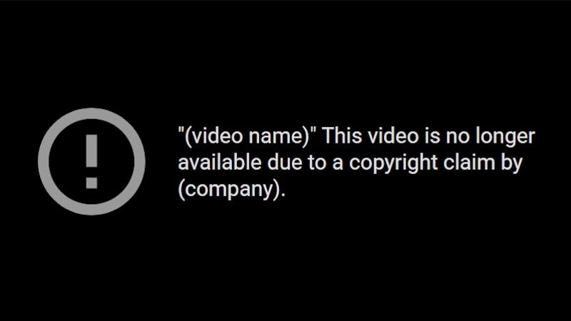 DMCA takedown notice - youtube strike notice on a video