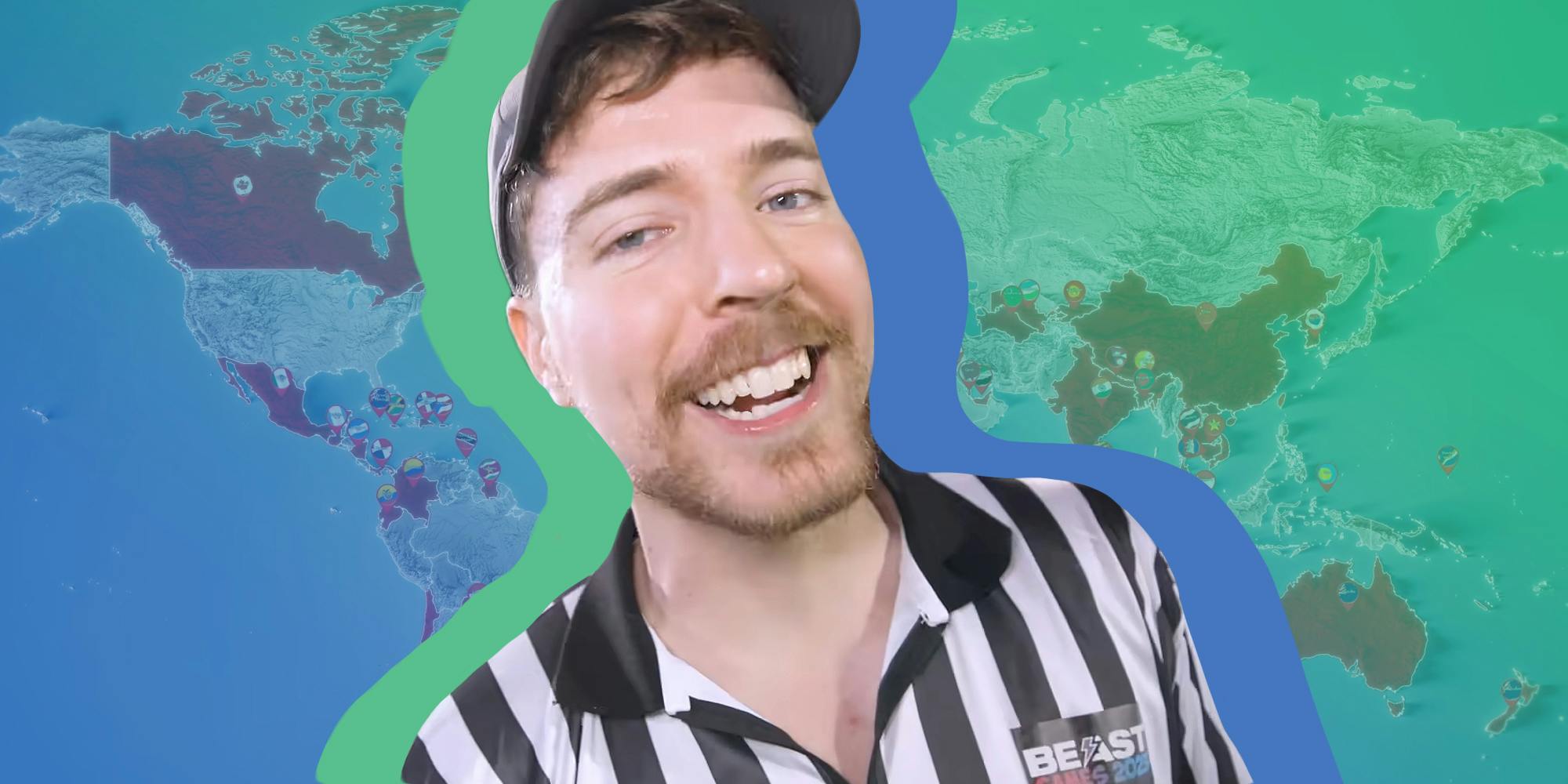 MrBeast's world map didn't include Taiwan but did have Palestine. 