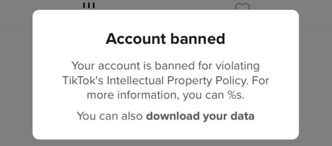 TikTok bans can hurt your onlyfans, so don't break the rules and you won't see this sign saying your account is banned