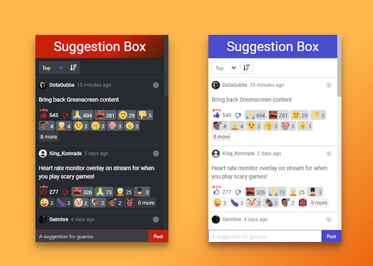 twitch extensions - suggestion box twitch extension
