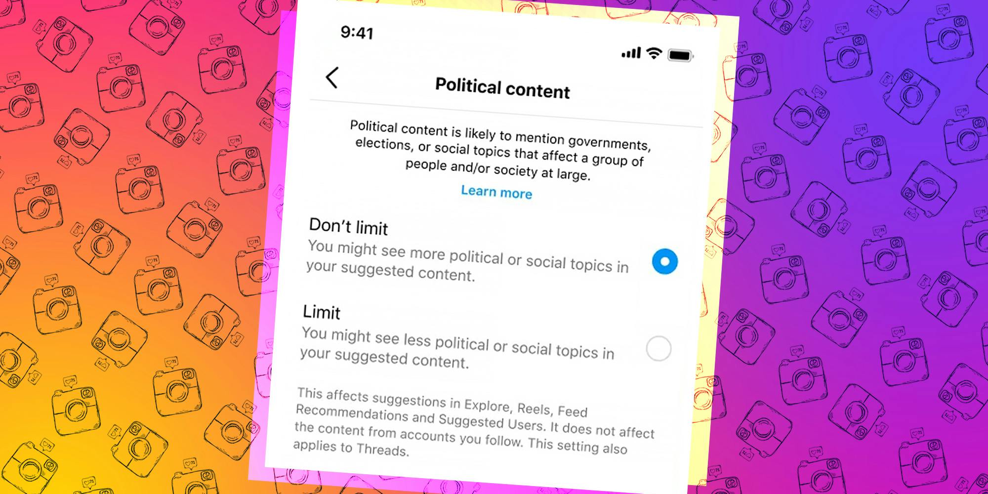 instagram political content controls