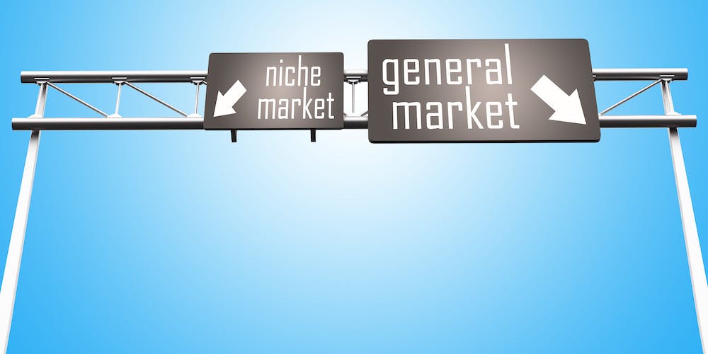 highway signs that say niche market and general market 