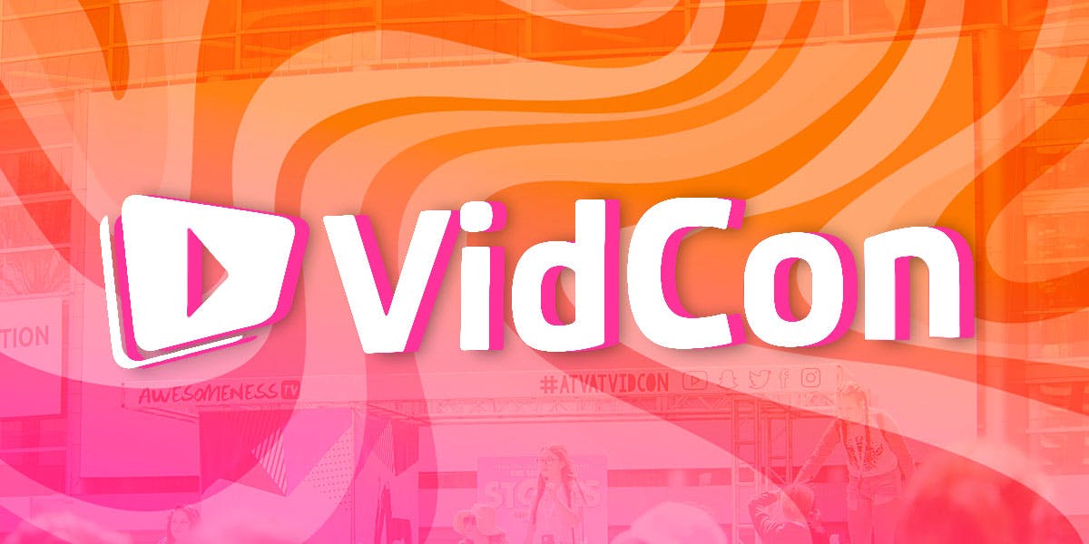 what is vidcon - the vidcon logo over waves 