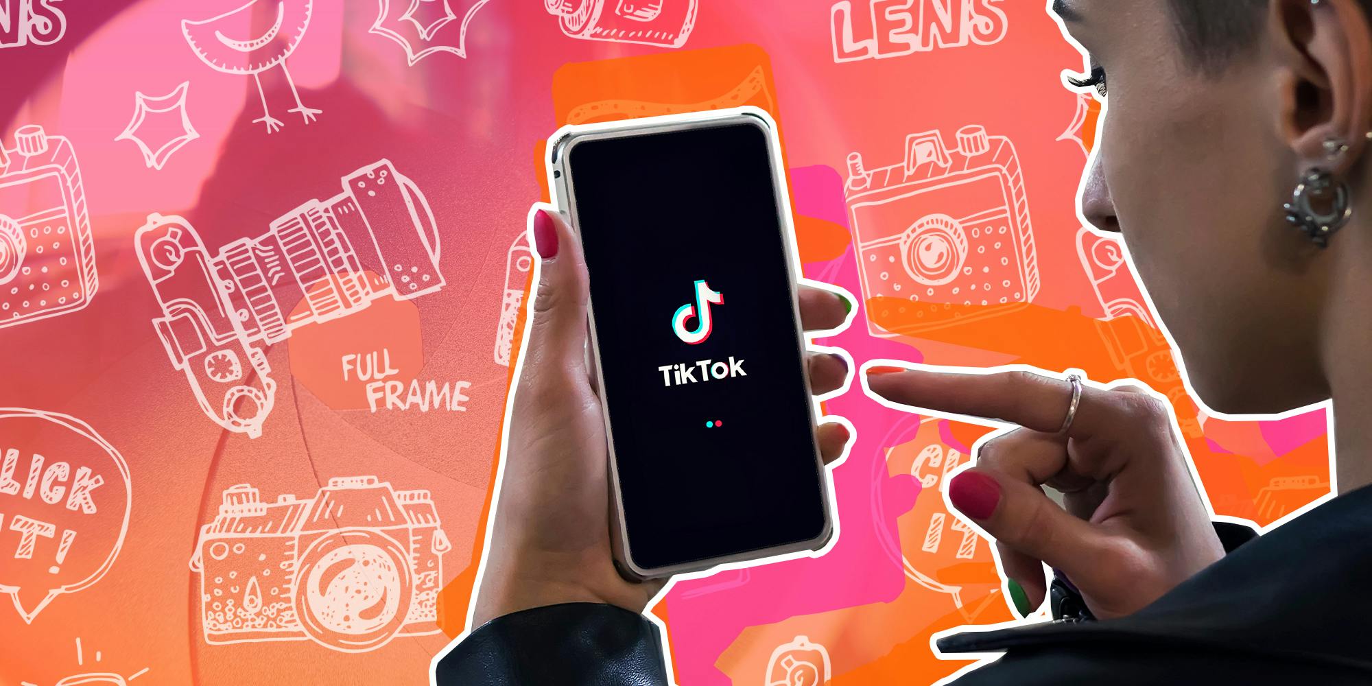 Women holding Phone with TikTok logo on the screen