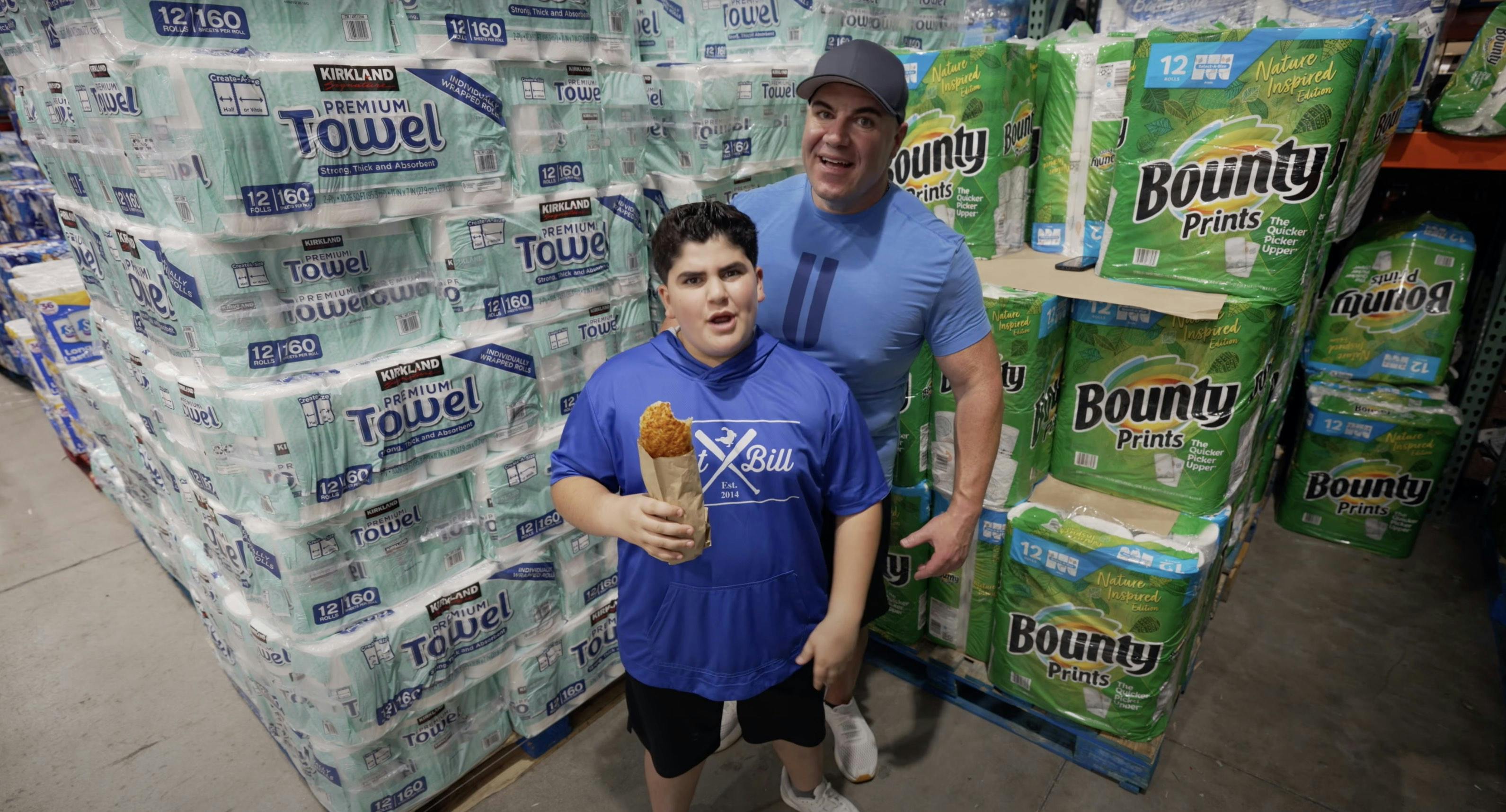 AJ and Big Justice inside Costco