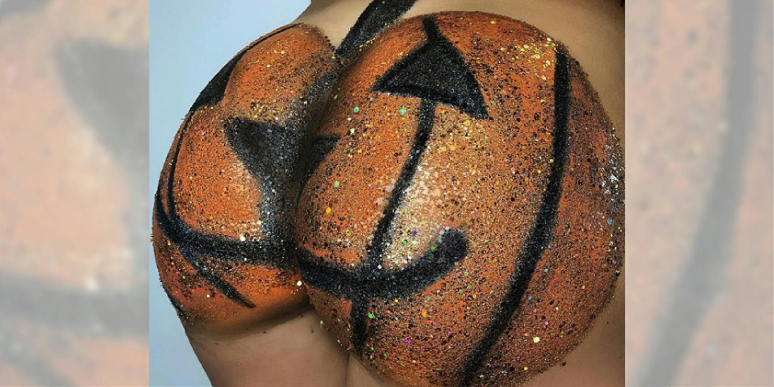 Body glitter gurus on Instagram are painting their butts to look like pumpkins