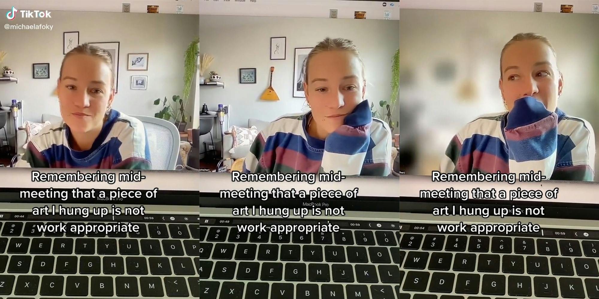 ‘It’s just enough inappropriate that my HR team wouldn’t appreciate it’: Worker notices that NSFW art on her wall is visible via Zoom in viral video